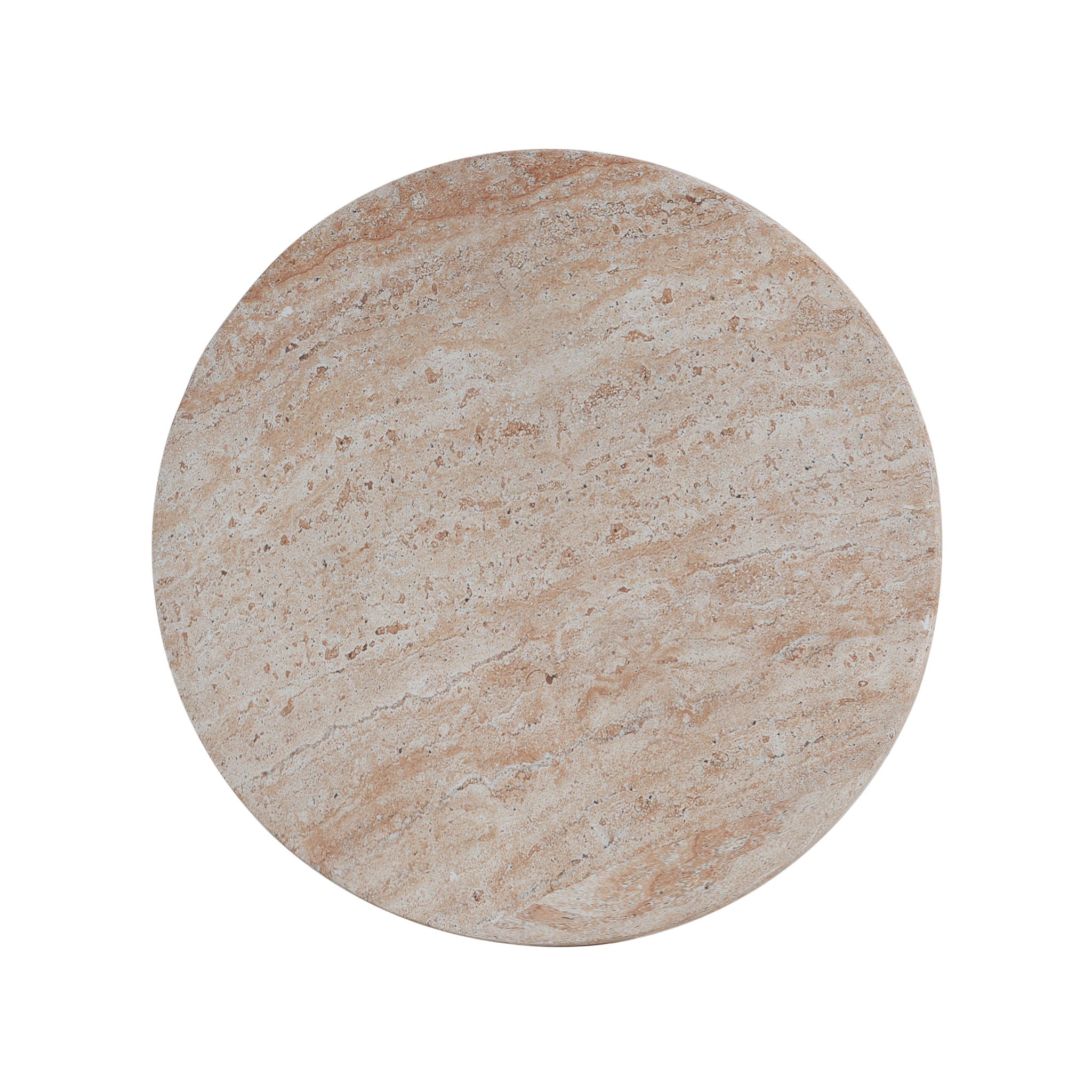 Outdoor / Indoor Lightweight Concrete Side Table, Travertine - Beige