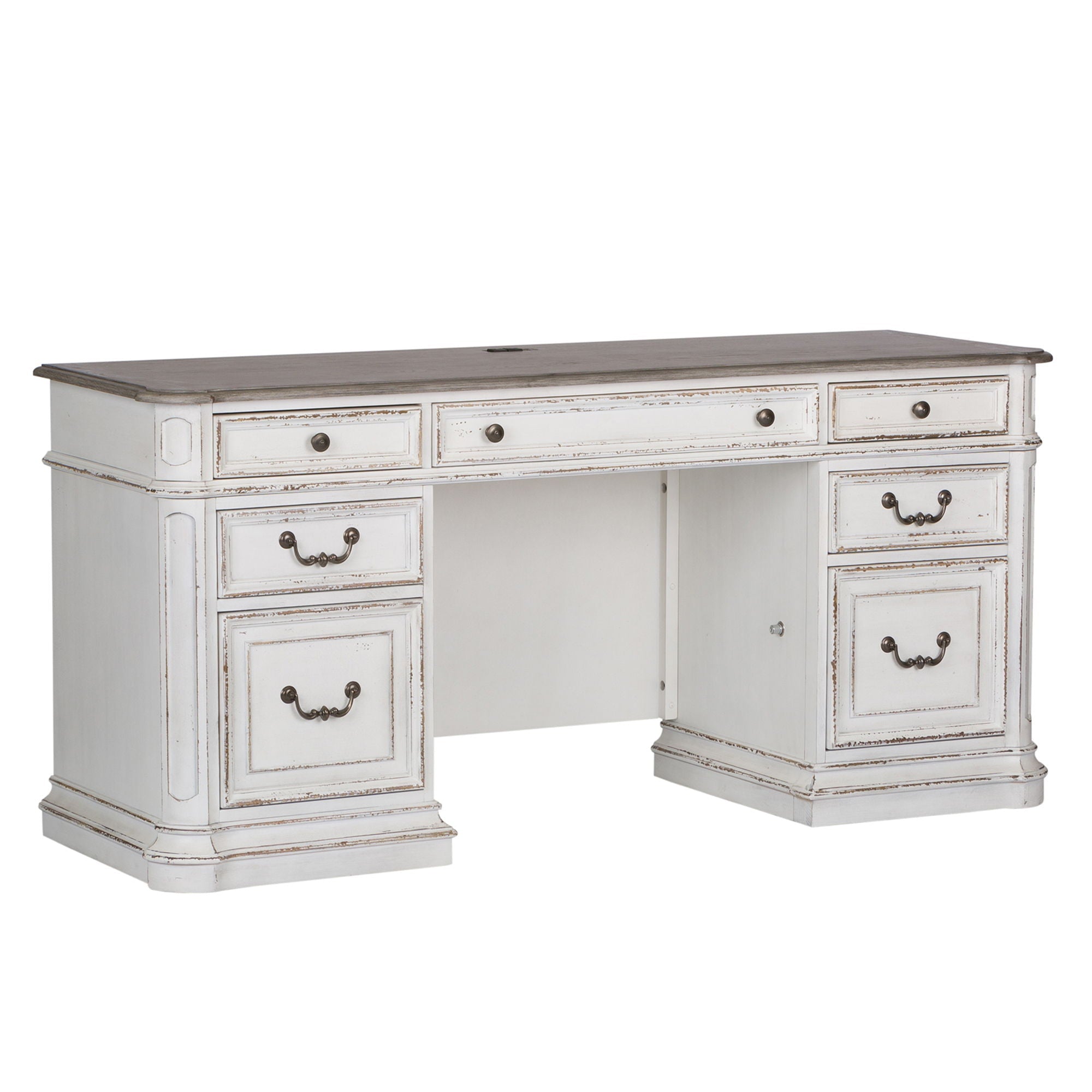 Liberty Furniture Magnolia Manor - Credenza - White - Framed Drawers | Meri Furniture
