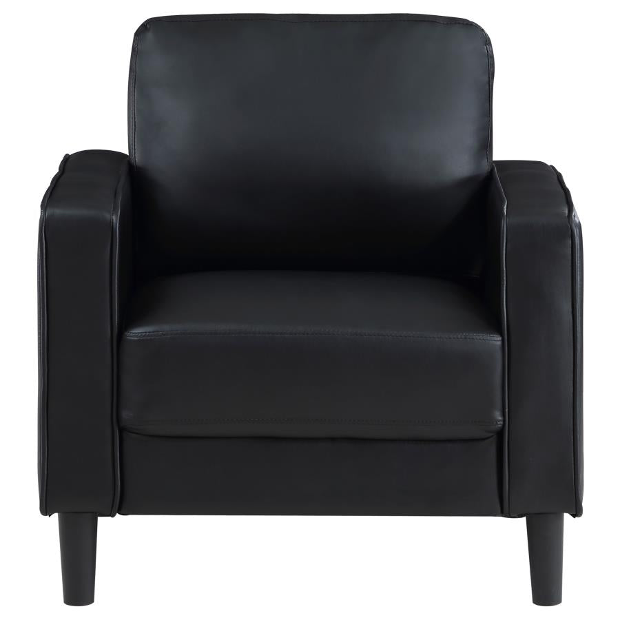 3-piece Upholstered Track Arm Sofa Set Black