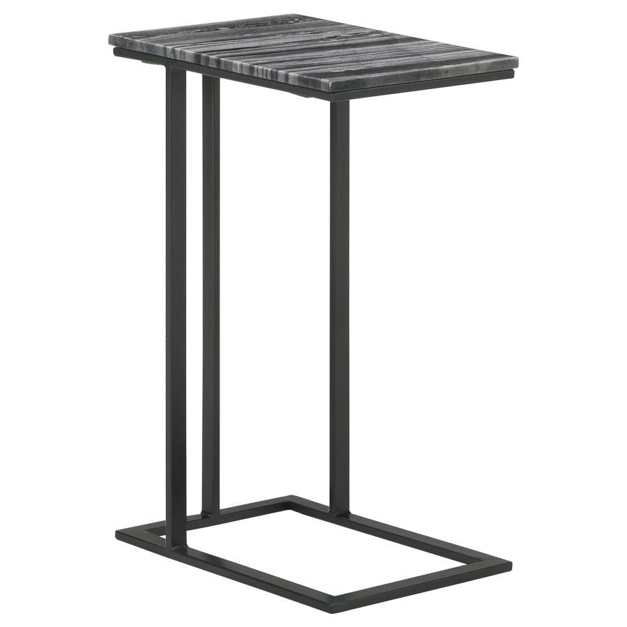 Coaster Fine Furniture Vicente - Marble Top C-Shaped Sofa Side Table | Meri Furniture