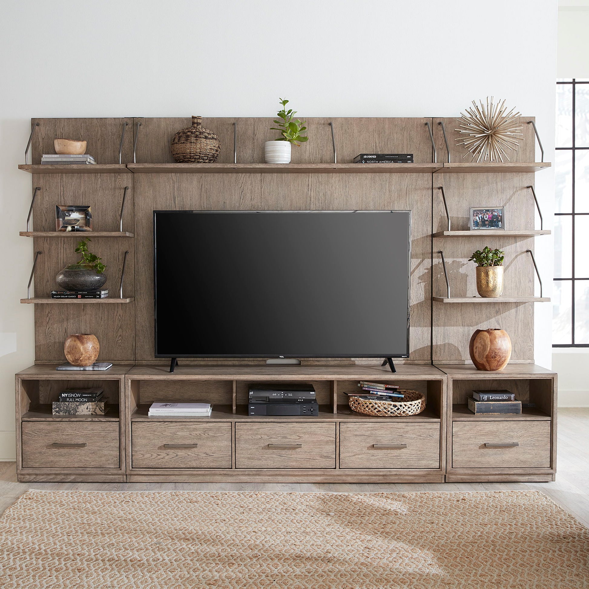 Liberty Furniture City Scape - Entertainment Center With Piers - Burnished Beige | Meri Furniture