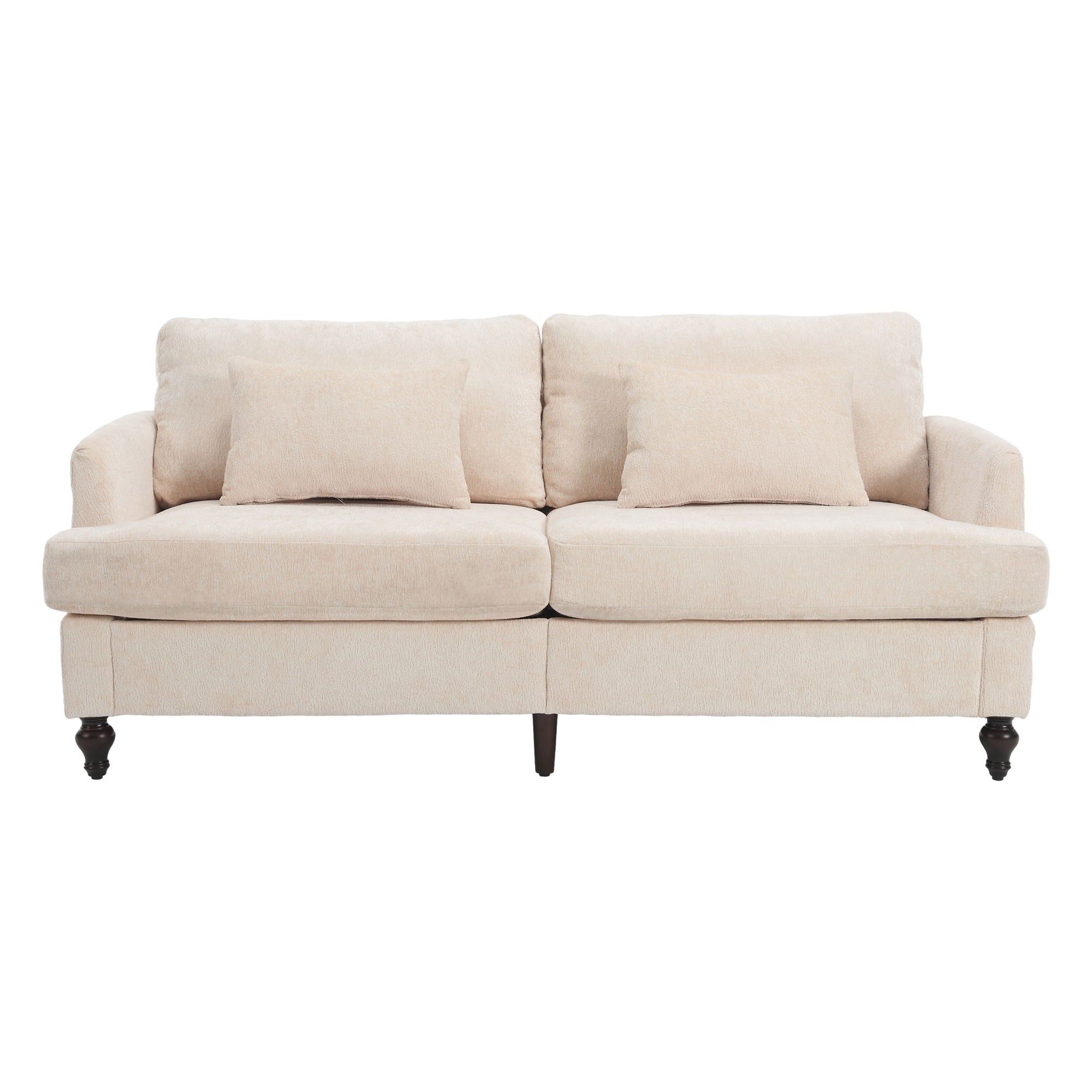 Mid Century Modern Fabric Loveseat Sofa, 2 Seat Upholstered Couch