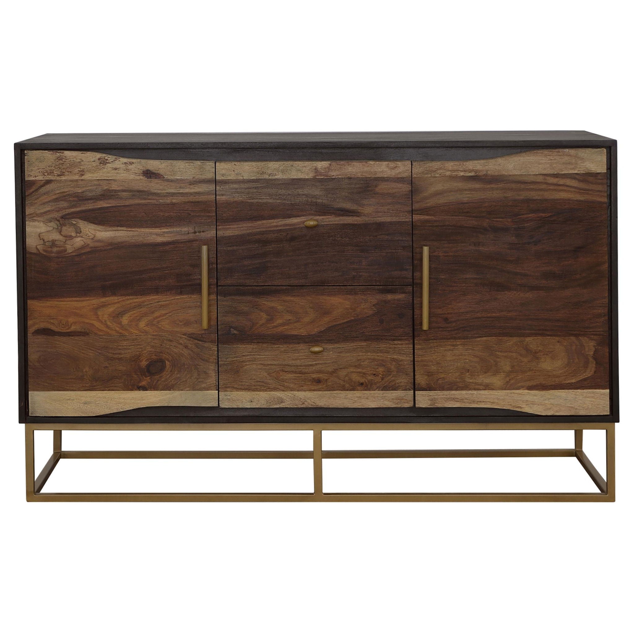 Zara 2-door 57-inch Wood Accent Storage Cabinet Black Walnut