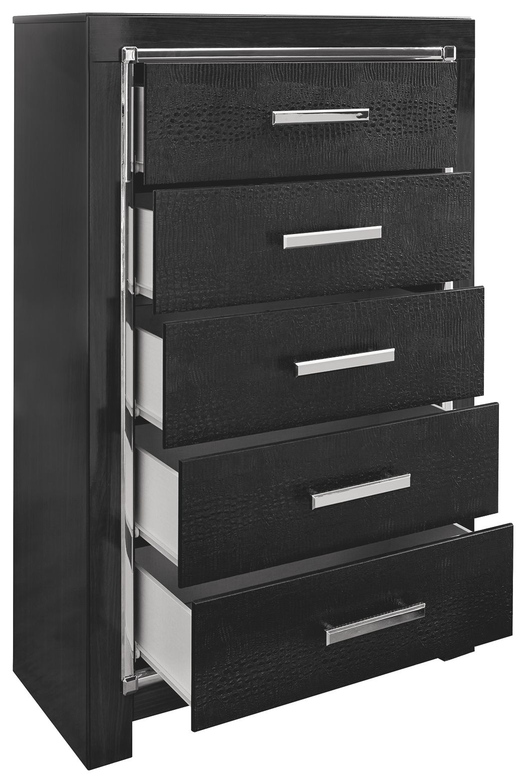 Ashley Furniture Kaydell - Black - Five Drawer Chest | Meri Furniture
