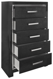 Ashley Furniture Kaydell - Black - Five Drawer Chest | Meri Furniture