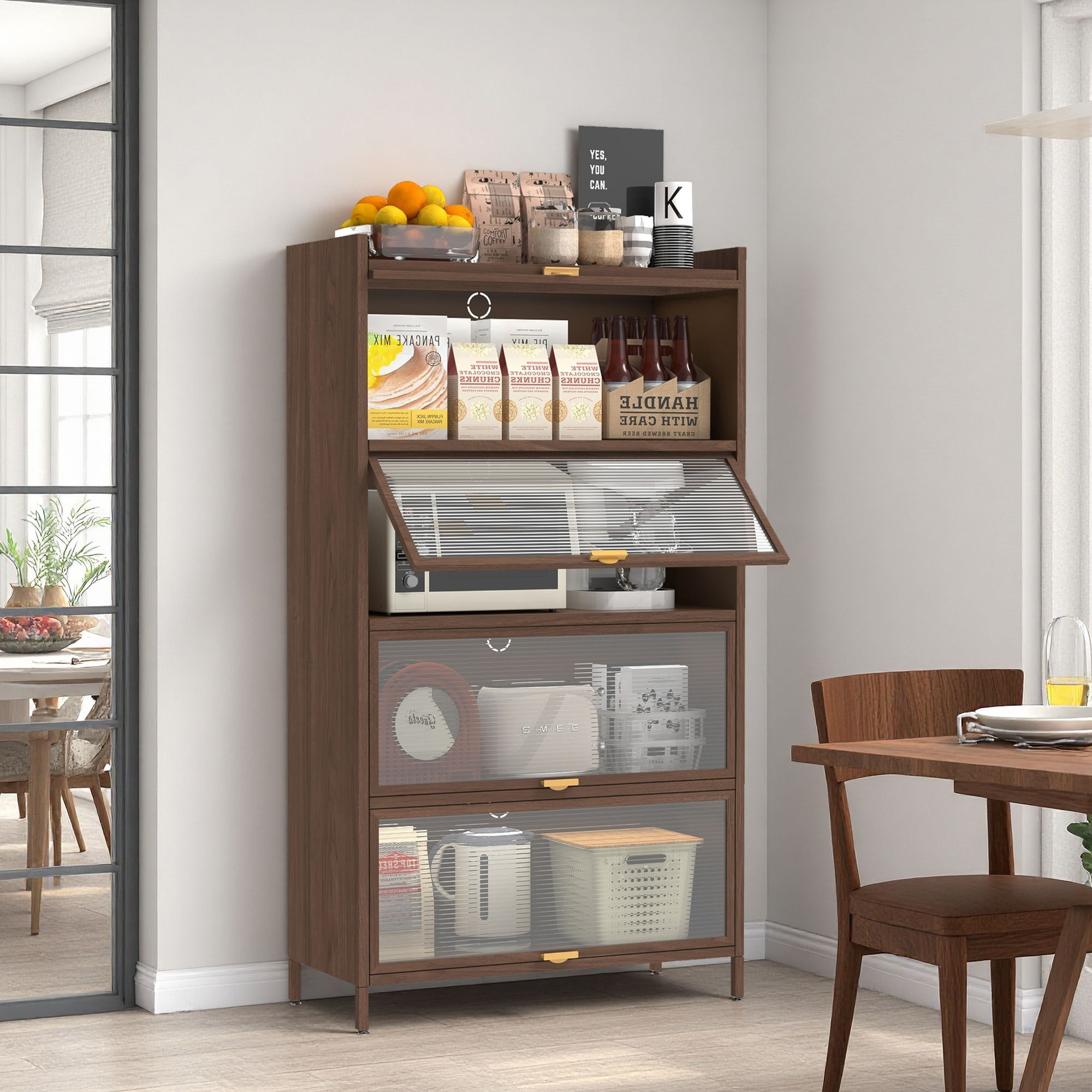 Flip Doors Cabinet, With Ample Storage Space