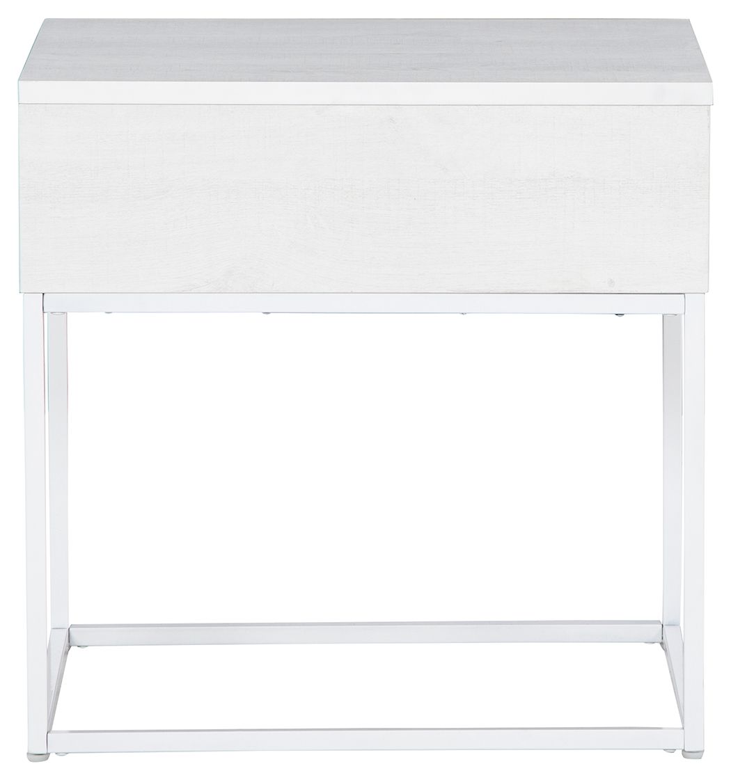 Signature Design by Ashley® Deznee - White - Rectangular End Table | Meri Furniture