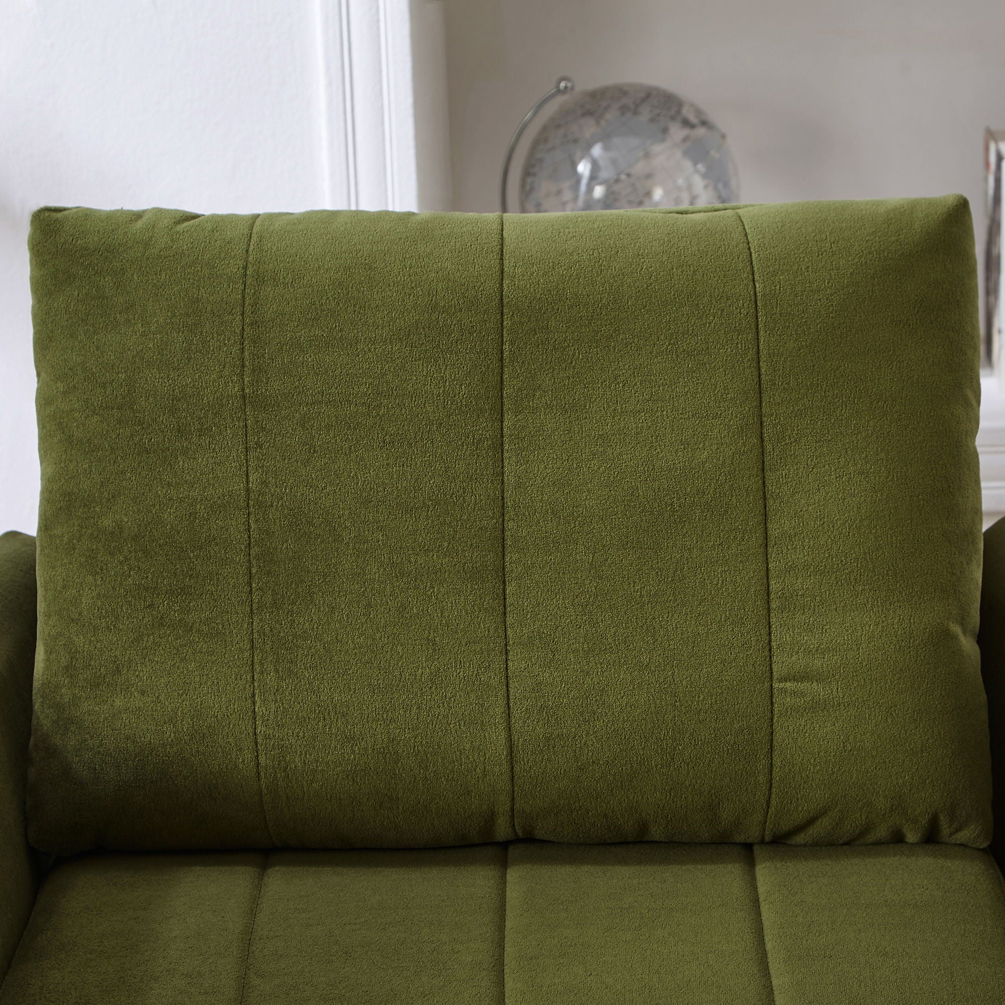 Upholstered Convertible Sleeper Sofa With 5 Position Backrest, Side Pockets, Storage