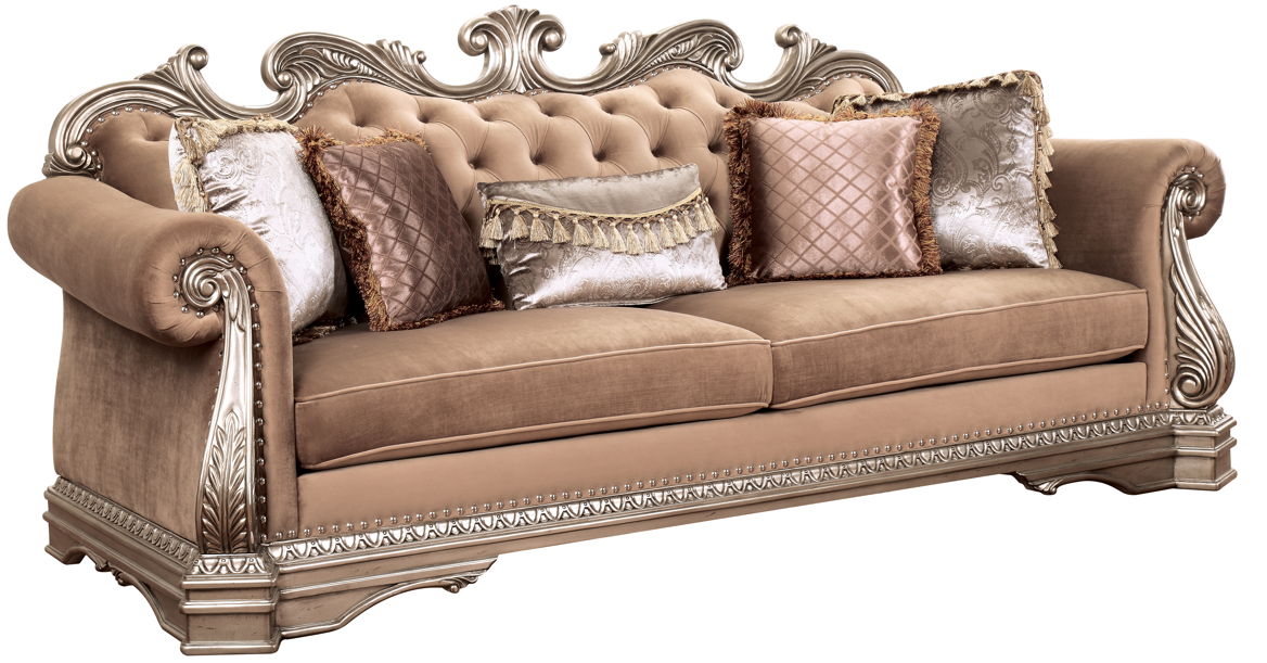 ACME Northville - Sofa - Velvet & Antique Silver | Meri Furniture