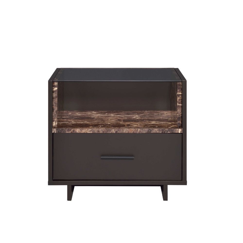 ACME Dayle - Accent Table - Faux Marble & Espresso | Meri Furniture