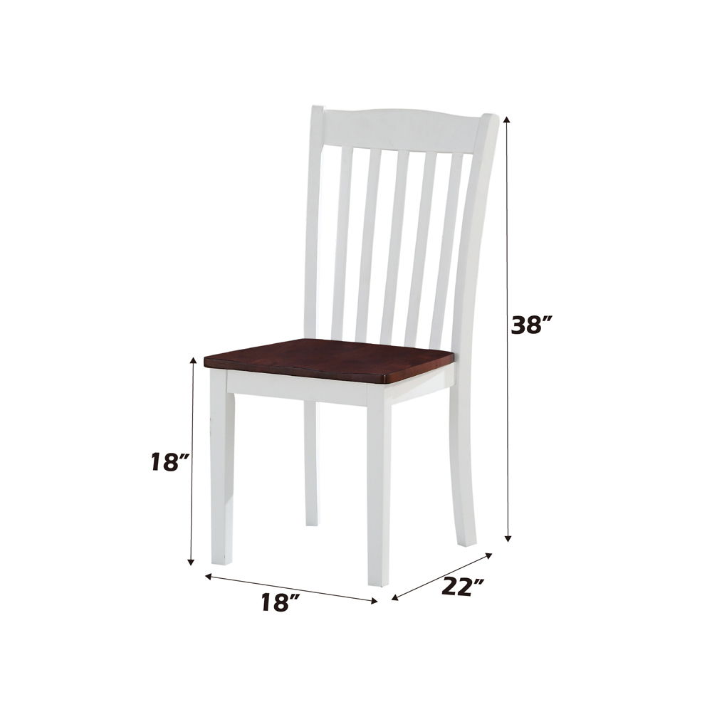 Green Leigh - Side Chair Set of 2) - White & Walnut