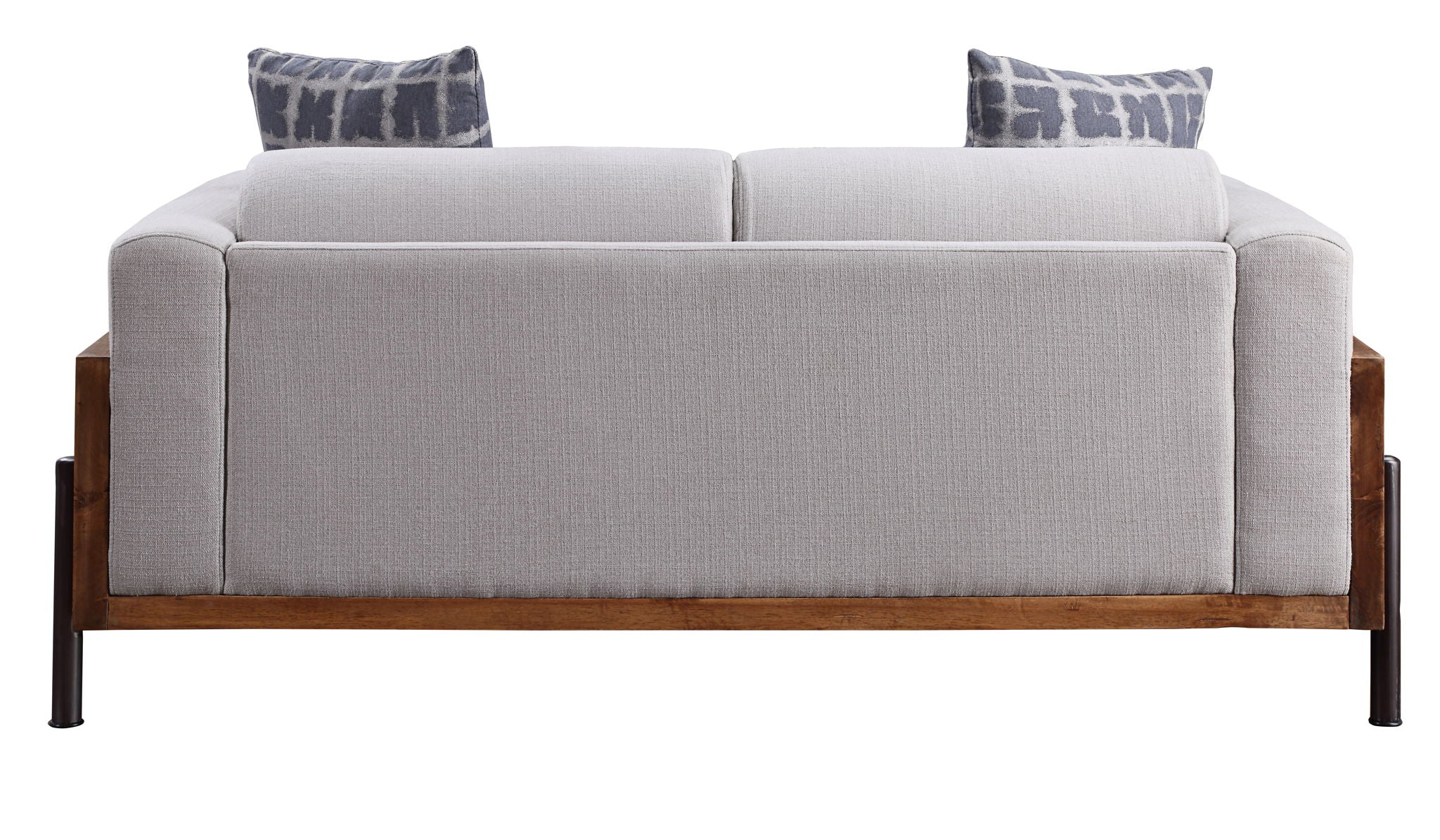 Pelton - Loveseat With 2 Pillows - Fabric & Walnut