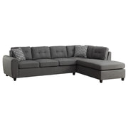 Coaster Fine Furniture Stonenesse - Upholstered Sectional Chaise Sofa - Gray | Meri Furniture