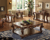 ACME KD, Table with Scrolled Leg and Bottom Shelf Top Apron: Scrolled Decor Trim | Meri Furniture