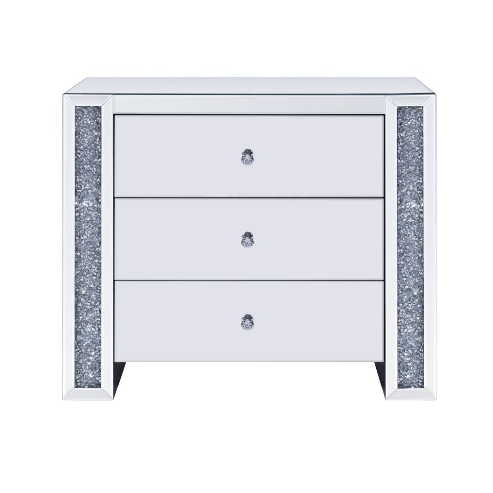 Noralie - 32" Console Cabinet - Mirrored & Faux Diamonds