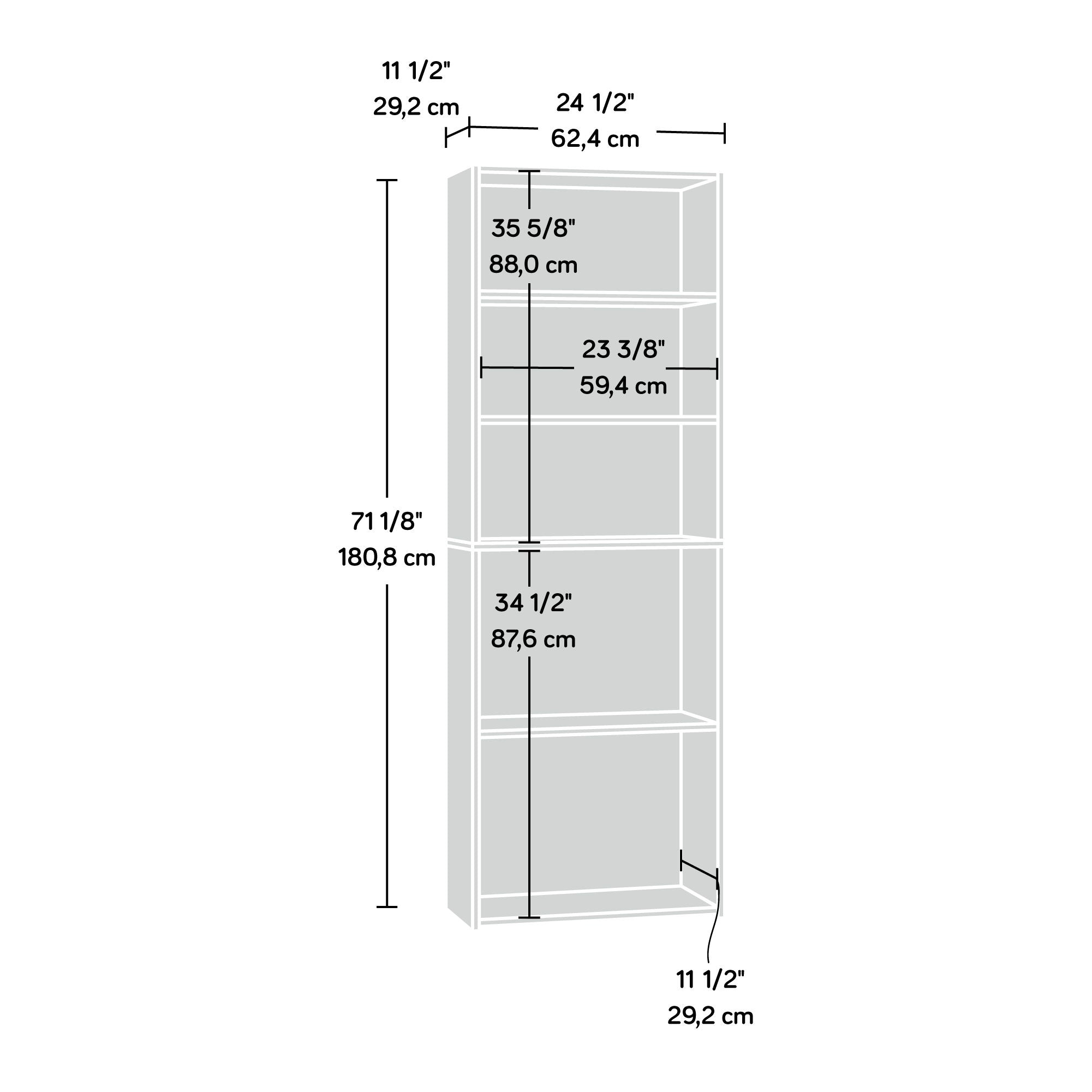 5-Shelf Bookcase Soft White