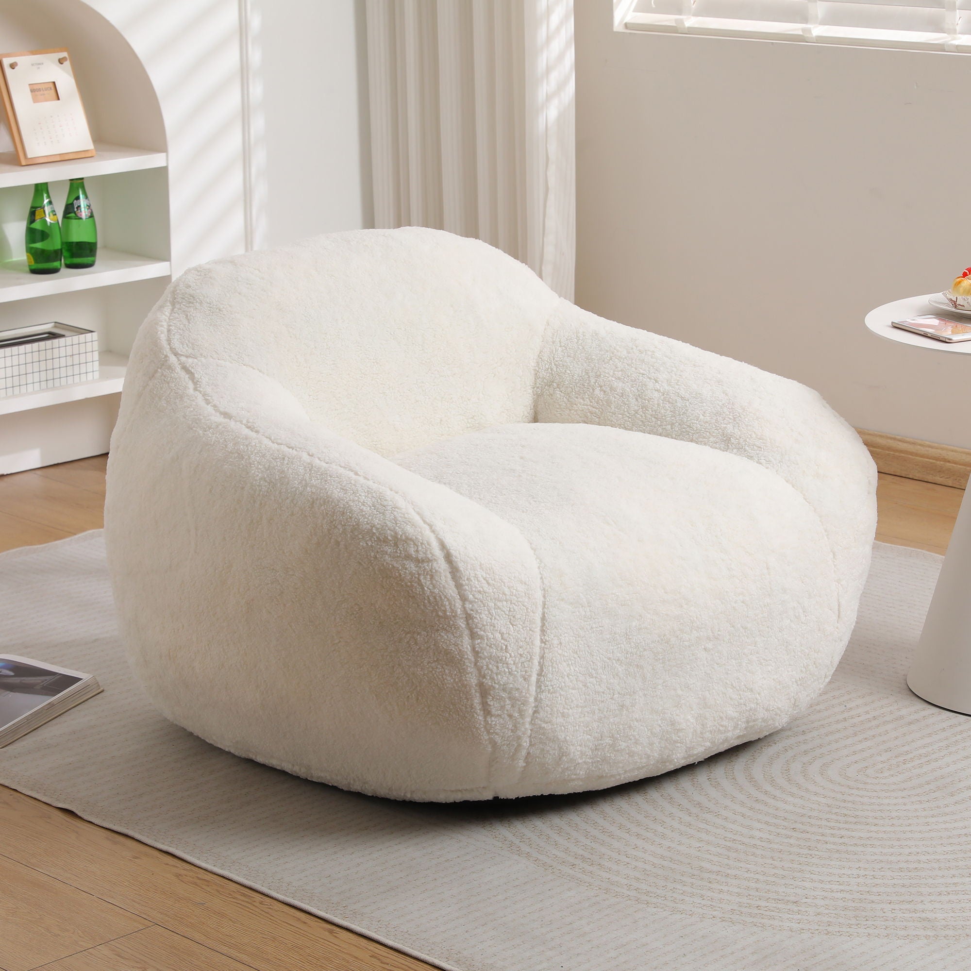 Giant Bean Bag Chair, Spacious Memory Foam With Armrests