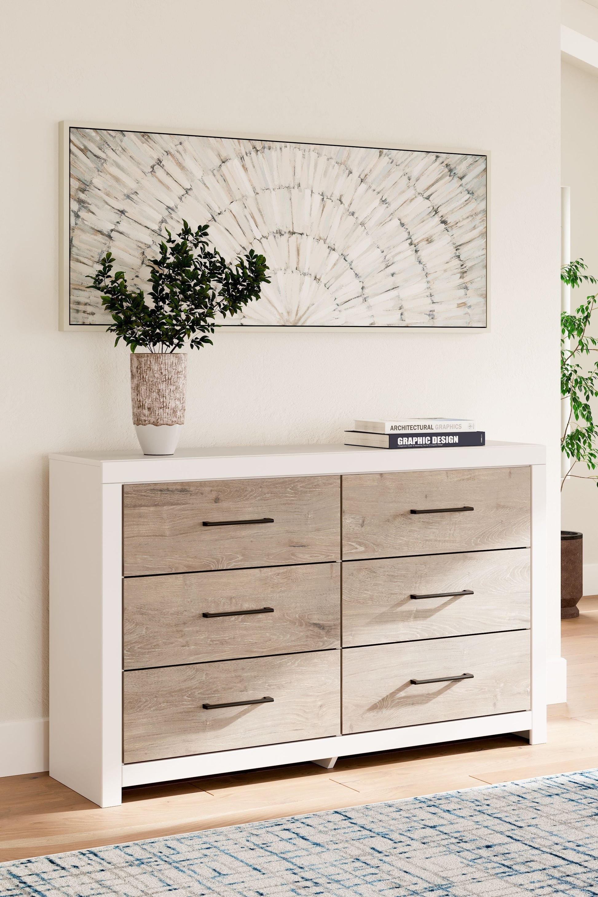 Signature Design by Ashley® Charbitt - Two-tone - Six Drawer Dresser | Meri Furniture