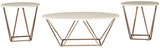 Ashley Furniture Tarica - White / Metallic - Occasional Table Set (Set of 3) | Meri Furniture