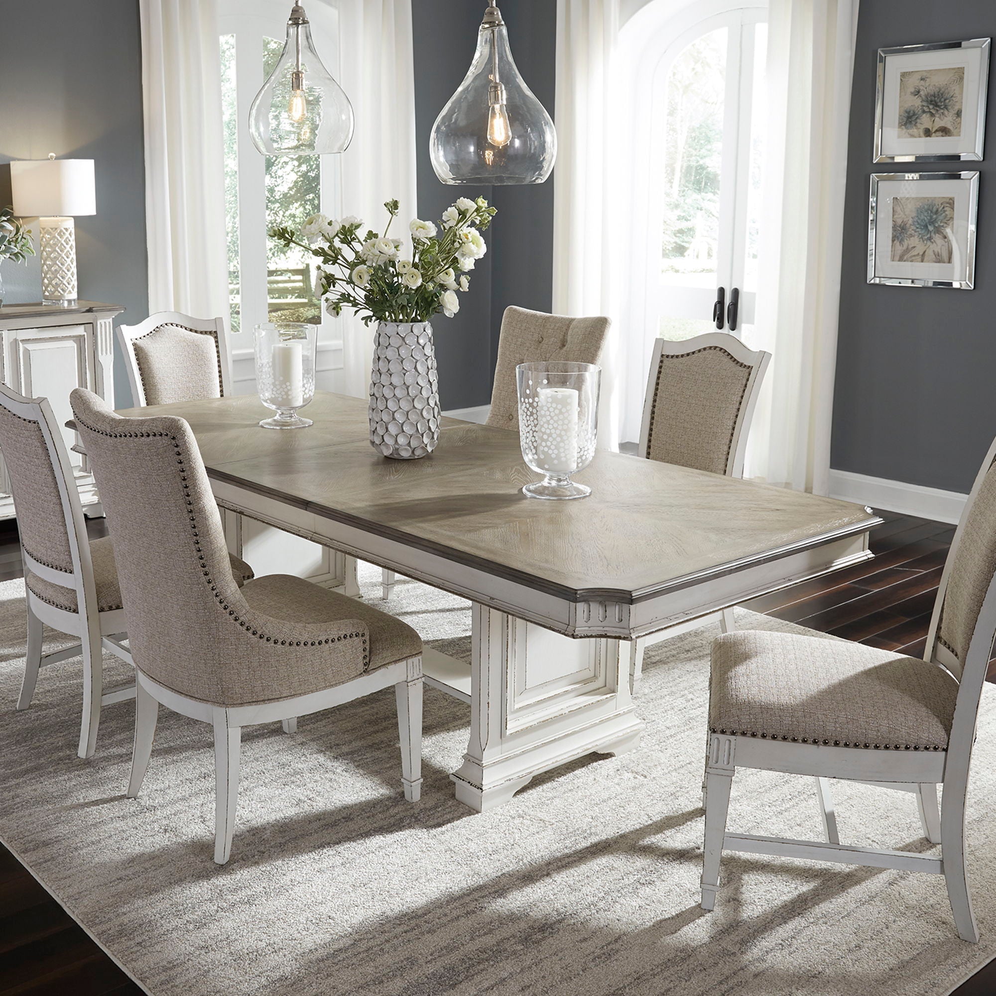 Liberty Furniture Abbey Park - Trestle Table Set | Meri Furniture