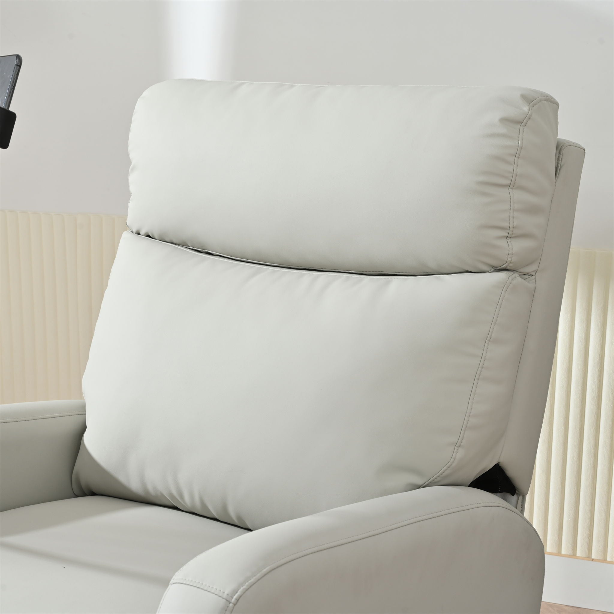 Rocking Recliner Chair, 360 Degree Swivel Nursery Rocking Chair, Glider Chair, Modern Small Rocking Swivel Recliner Chair For Bedroom, Living Room Chair Home Theater Seat, Phone Holder - Light Gray
