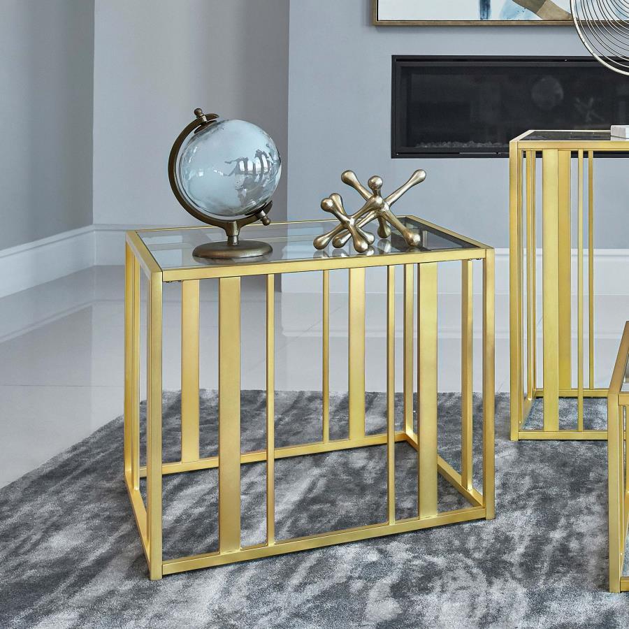Coaster Fine Furniture Adri - Rectangular Glass Top Side End Table | Meri Furniture