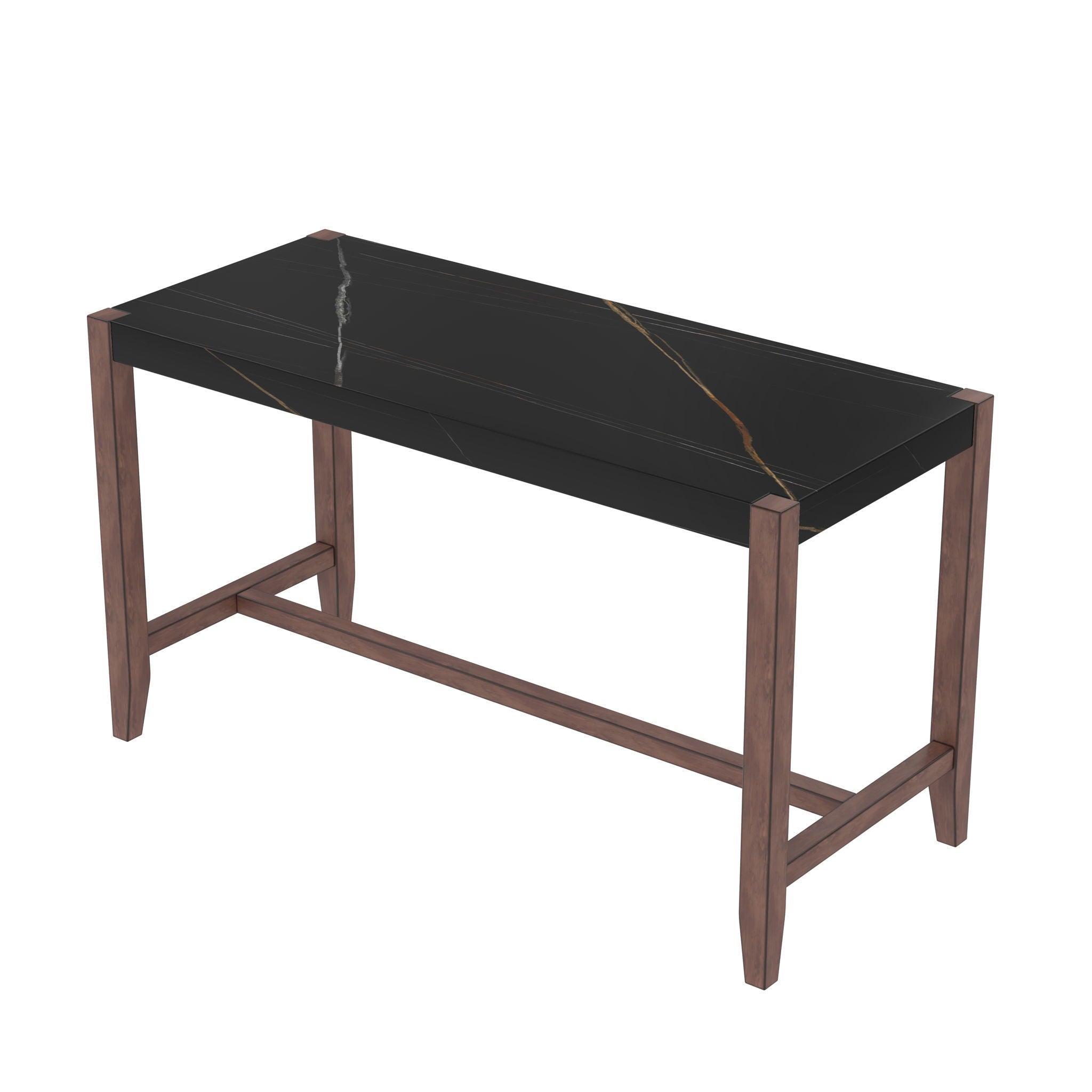 5 Piece Counter Height Dining Set, Bar Table With 4 Upholstered Chairs