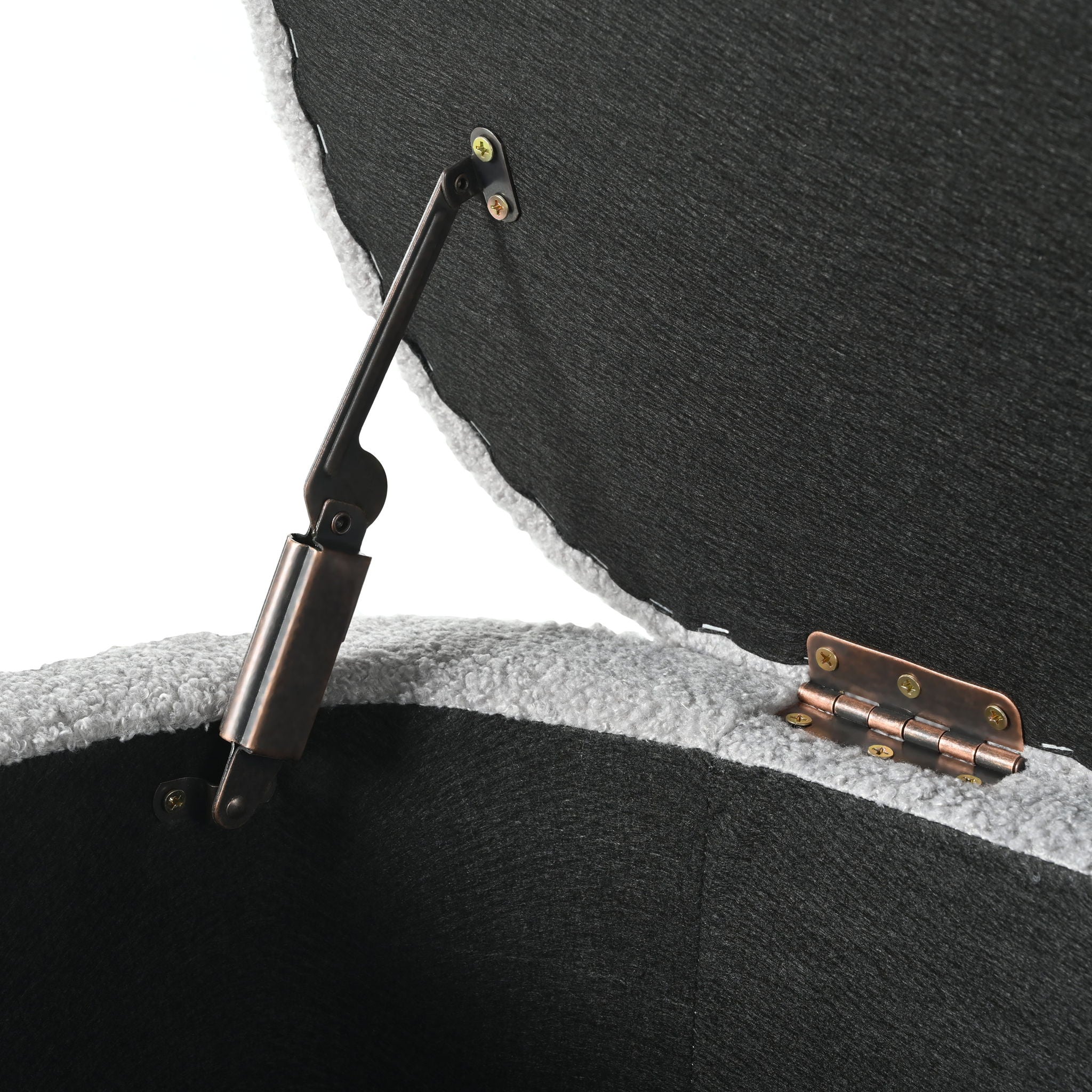 Upholstered Oval Storage Bench For Living Room