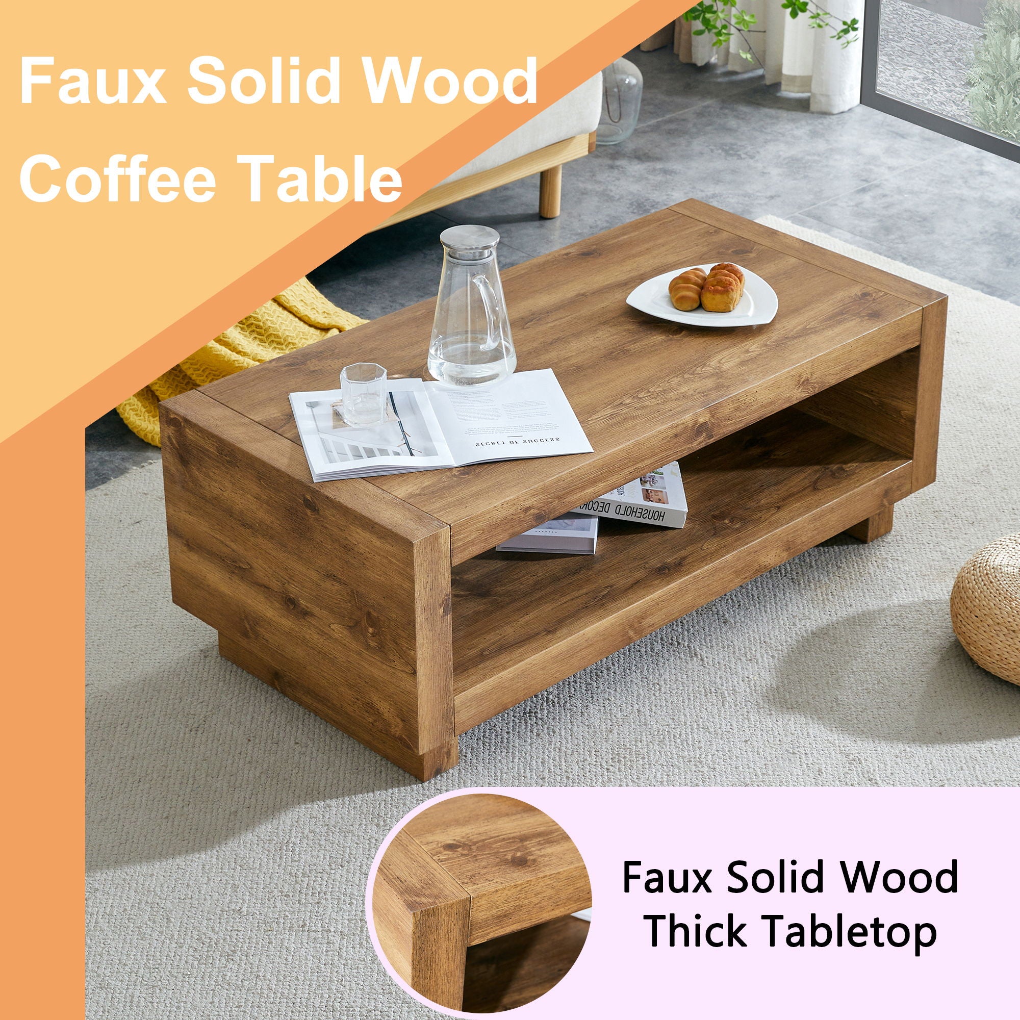 Modern Minimalist Rectangular Coffee Table