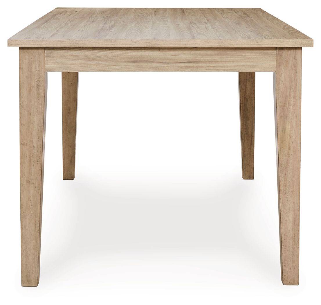 Signature Design by Ashley® Gleanville - Light Brown - Rectangular Dining Room Table | Meri Furniture