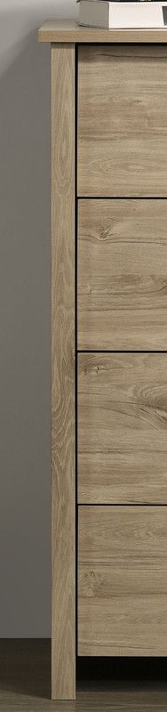 Celeste 32"W Light Oak Finish 4-Drawer Chest with Black Handles