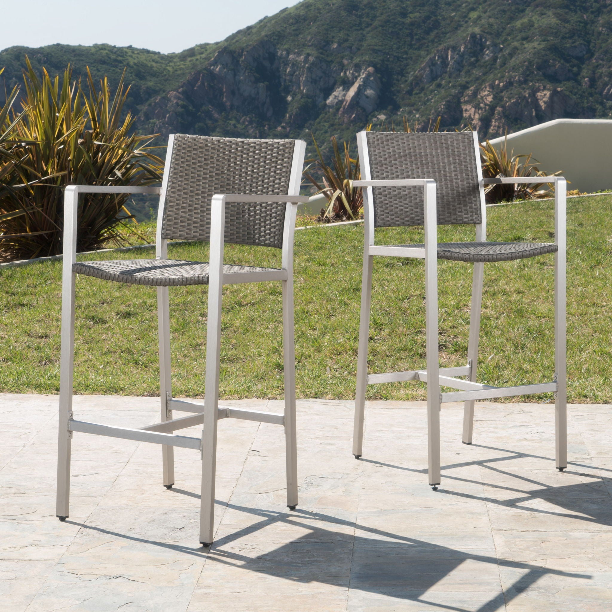 Outdoor Rust Proof Aluminum Barstools (Set of 2)