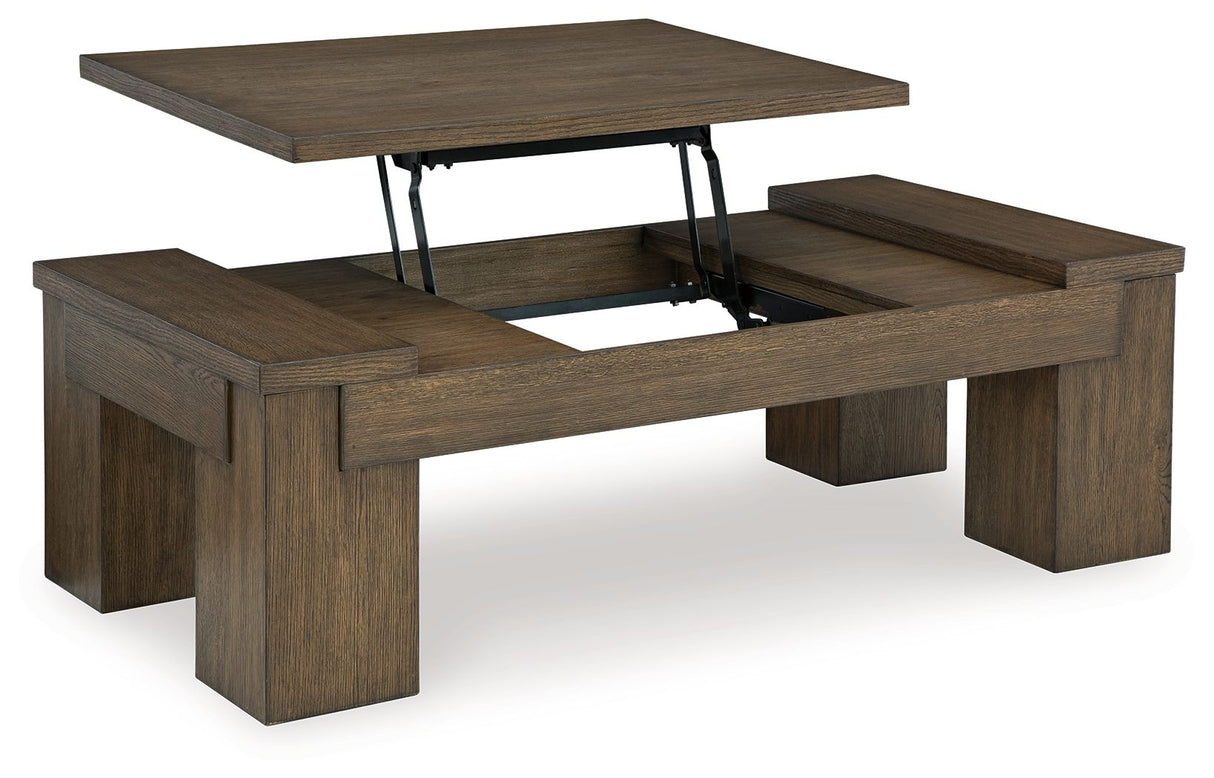 Signature Design by Ashley® Rosswain - Warm Brown - Lift Top Cocktail Table | Meri Furniture