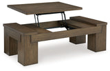Signature Design by Ashley® Rosswain - Warm Brown - Lift Top Cocktail Table | Meri Furniture
