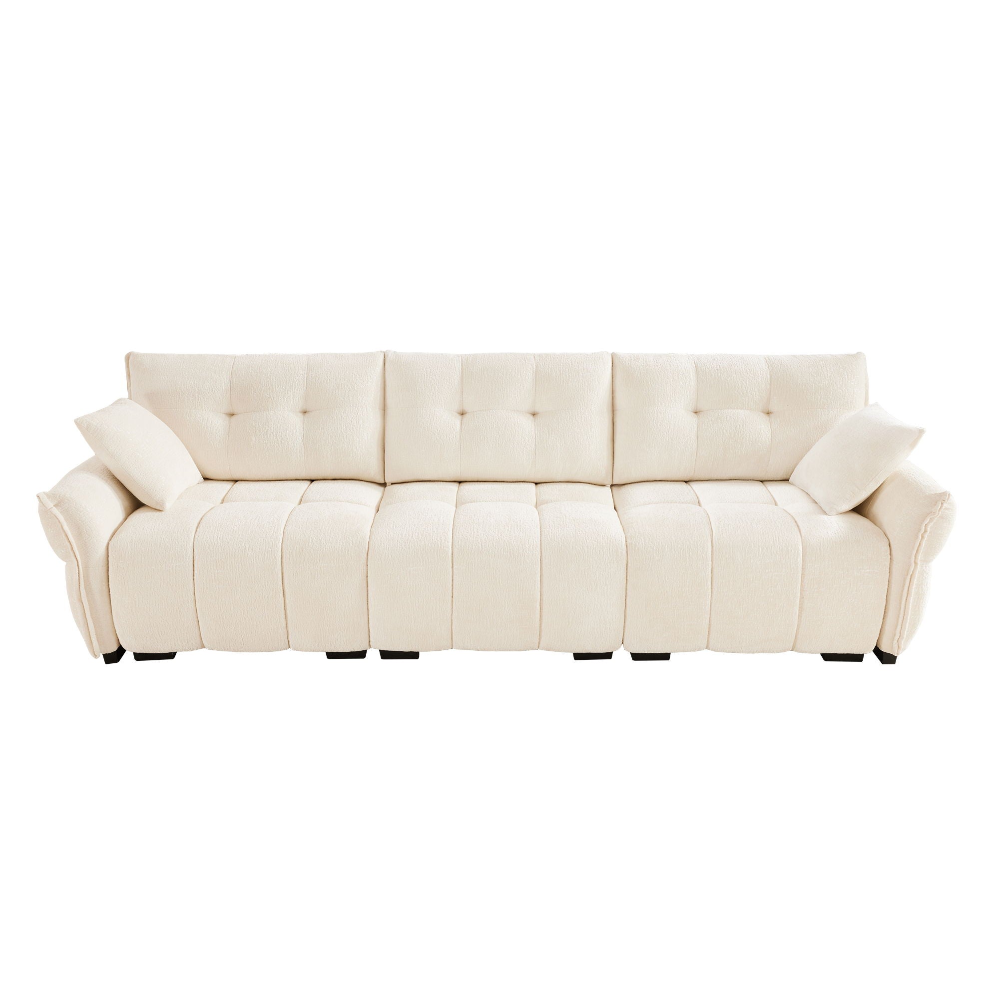 Modern Sofa & Pillows, Textured Cover, High Rebound Cushions