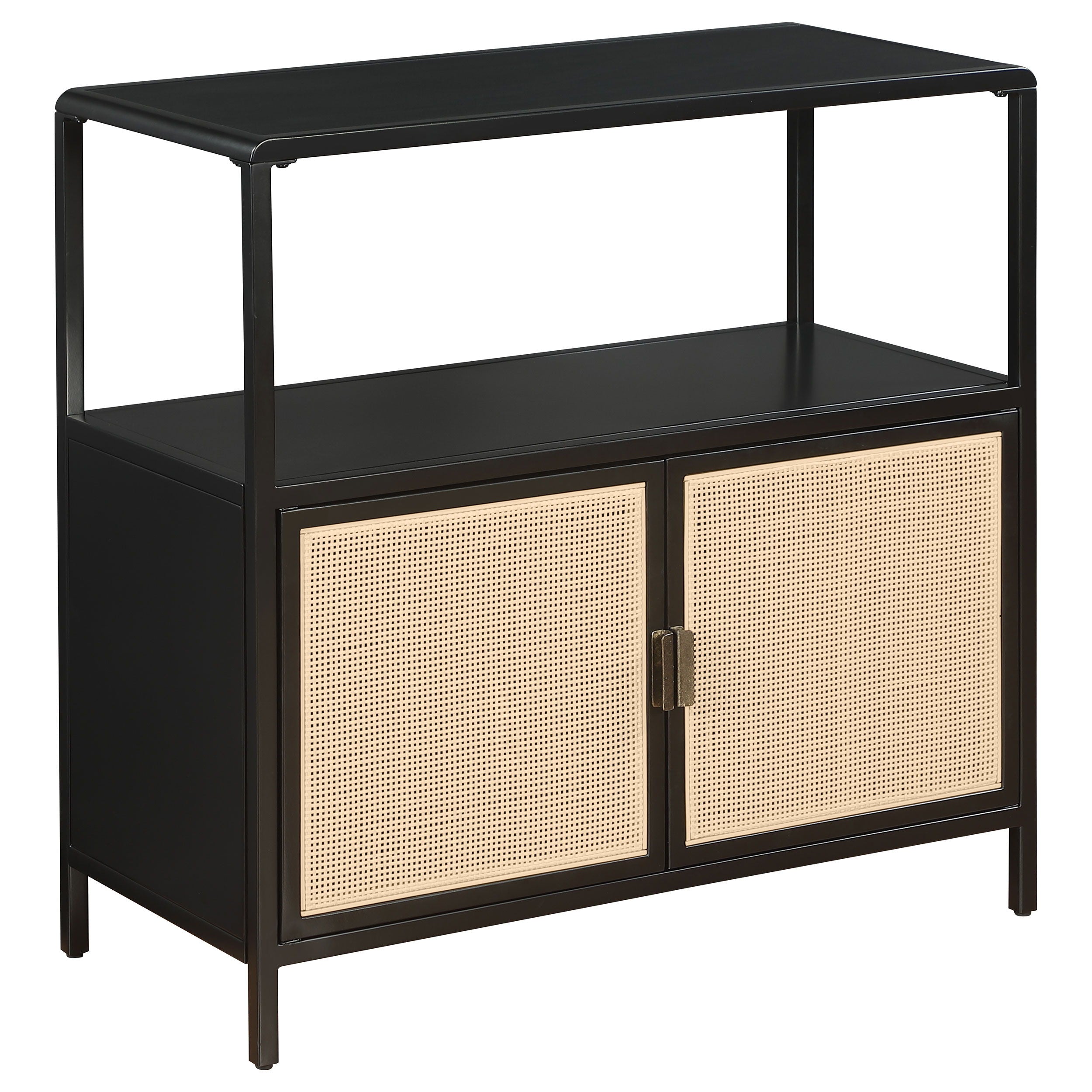 Coaster Fine Furniture Amherst - 2-Door Radio Weave Cane Metal Accent Cabinet | Meri Furniture