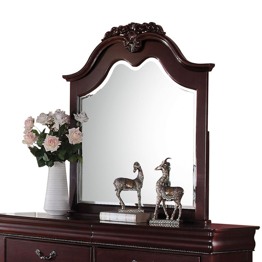 ACME Gwyneth - Mirror - Cherry | Meri Furniture