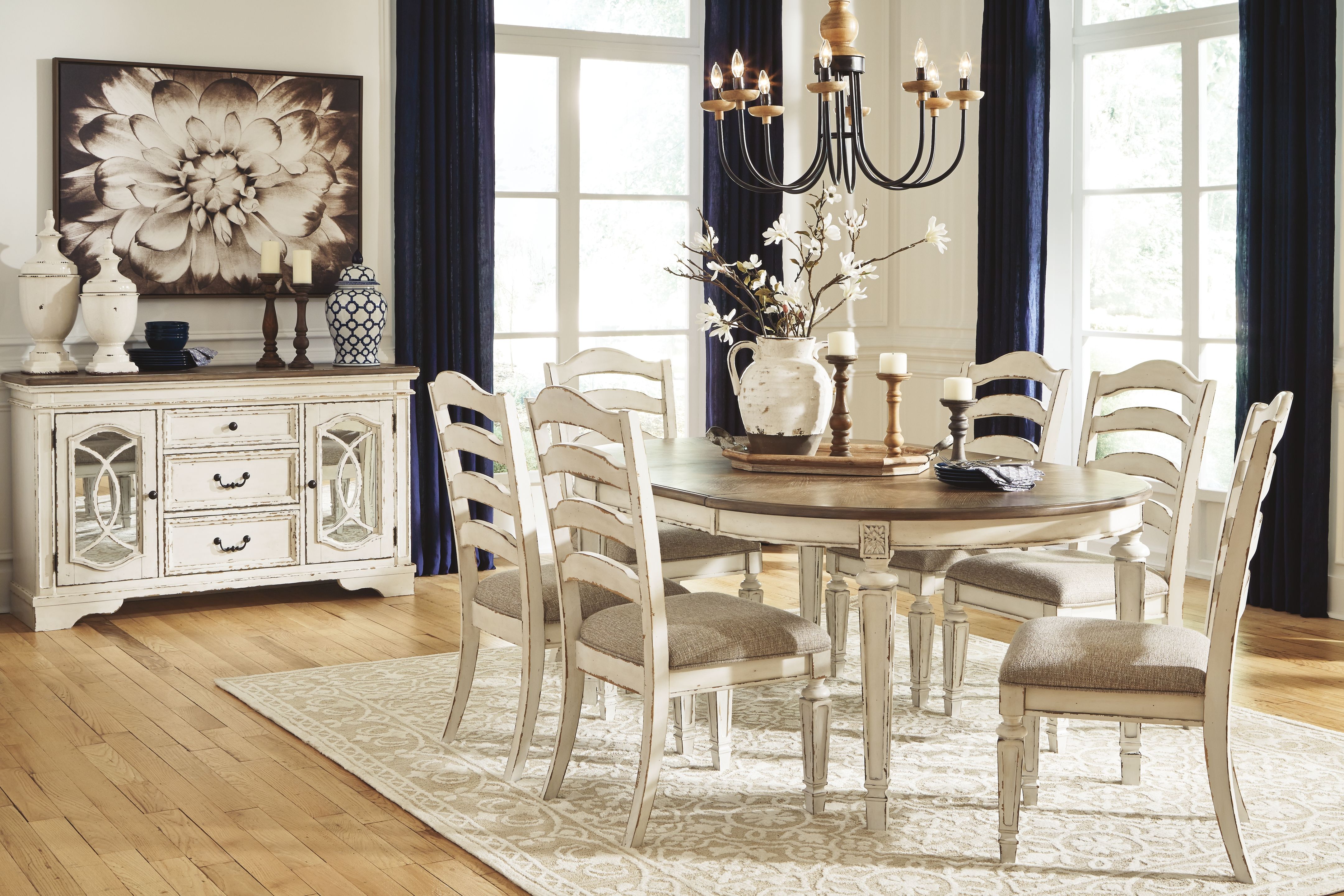 Signature Design by Ashley® Realyn - Oval Dining Table Set | Meri Furniture