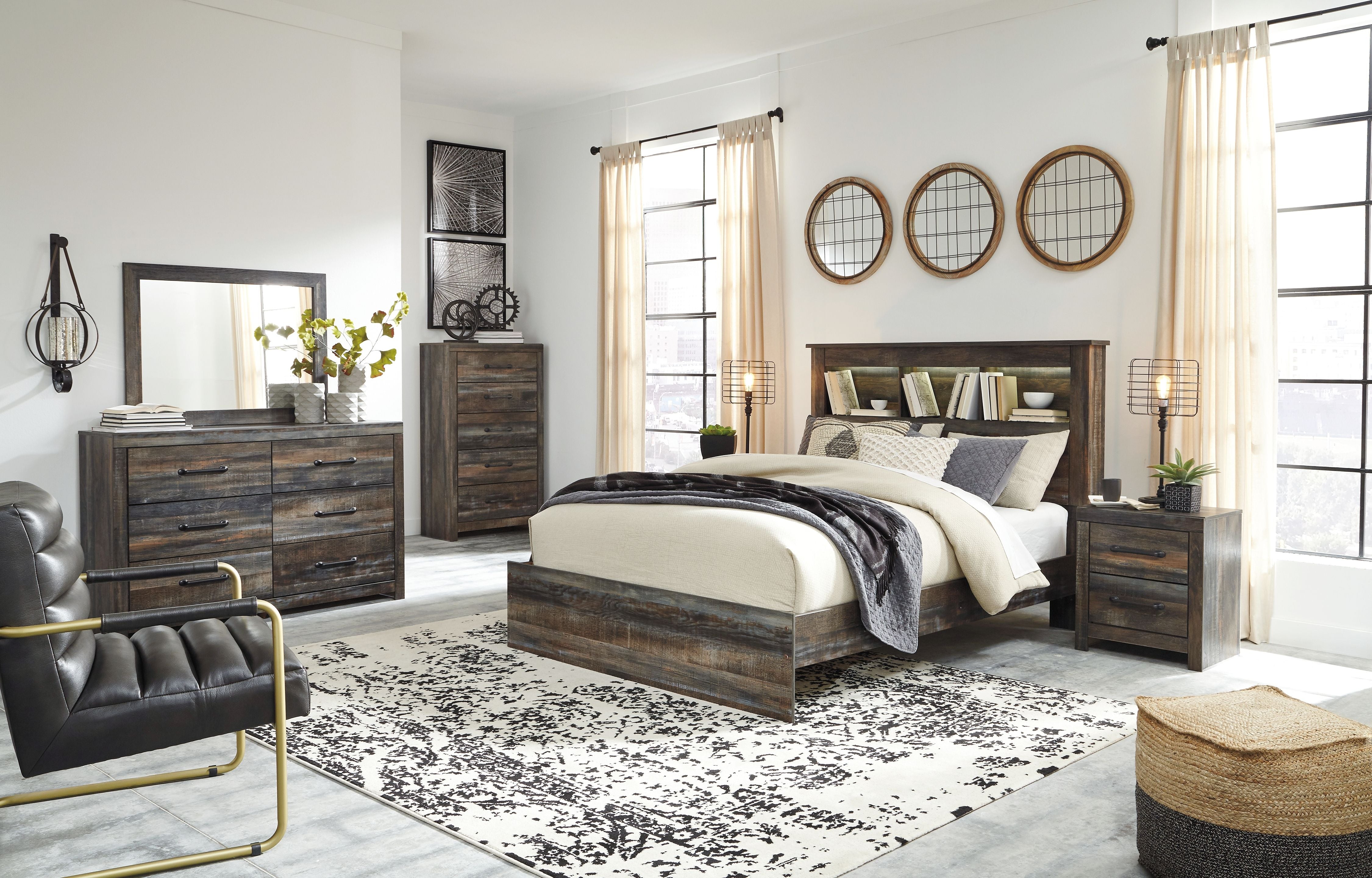 Signature Design by Ashley® Drystan - Panel Bookcase Bed | Meri Furniture