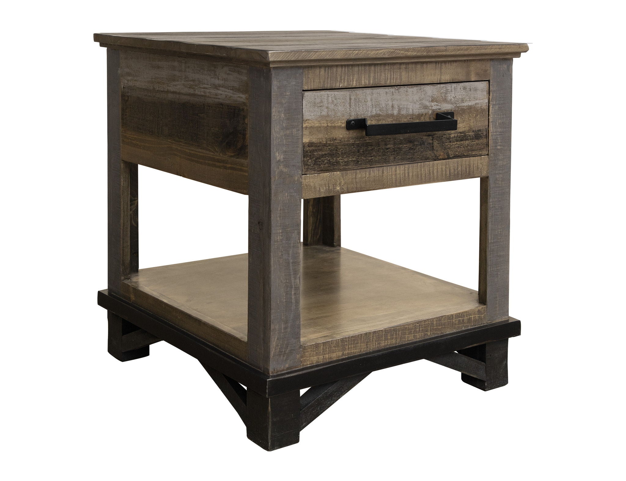 Loft - End Table - Two Tone Gray / Brown