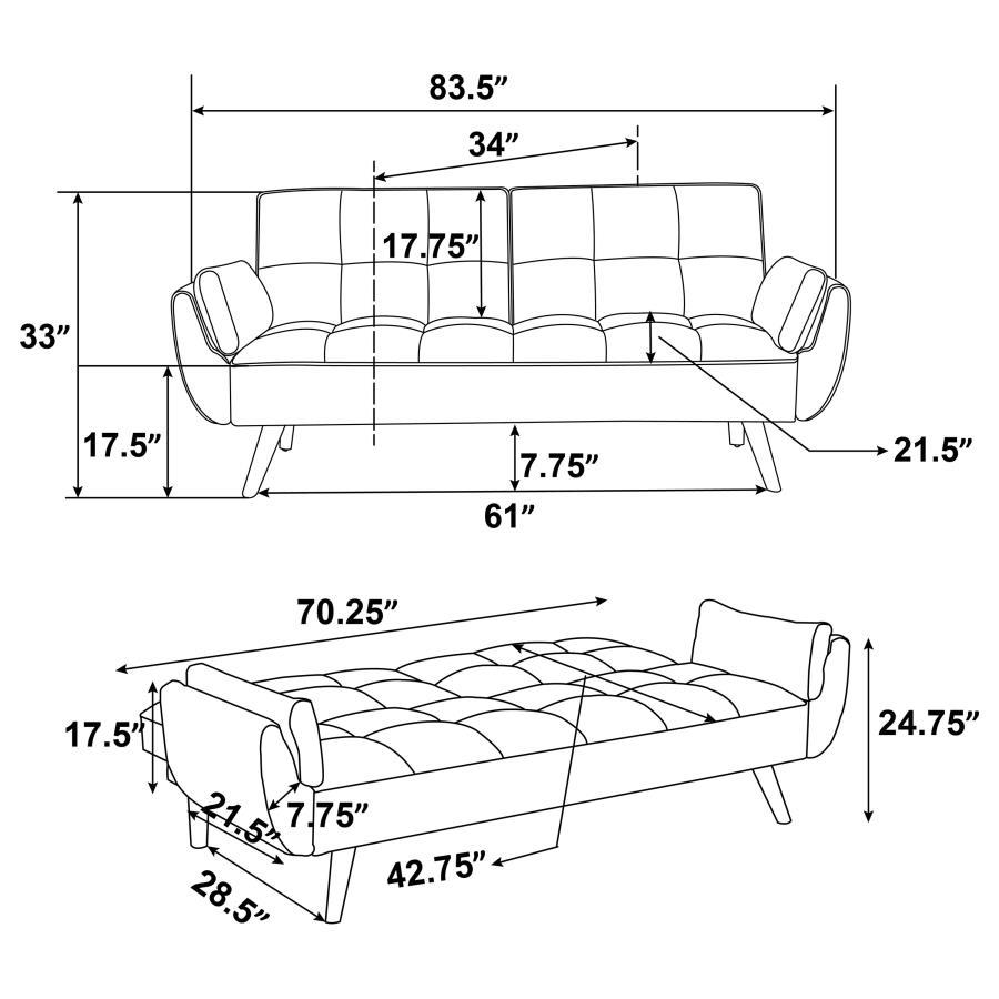 Coaster Fine Furniture Caufield - Upholstered Convertible Sofa Bed | Meri Furniture