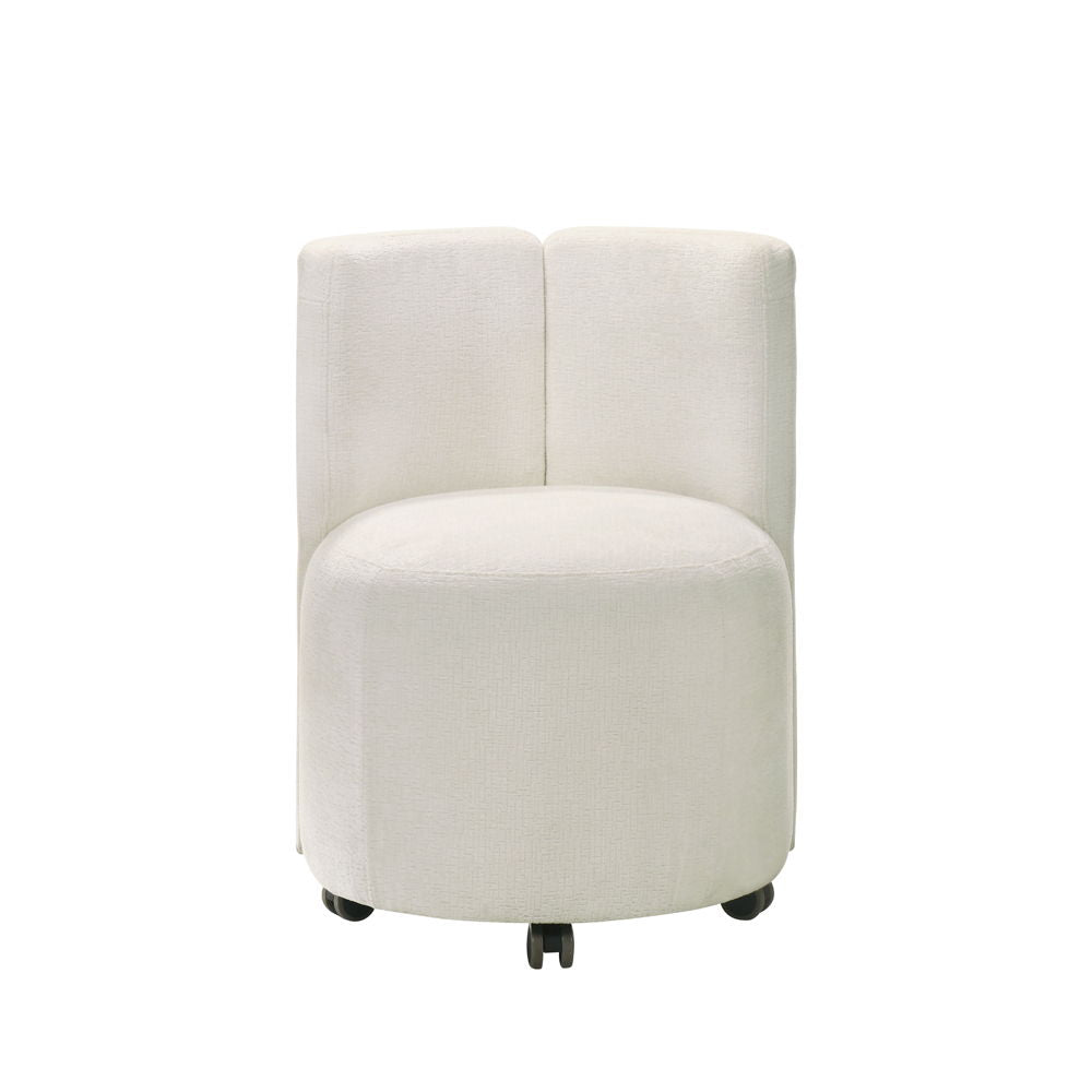 ACME Blayde - Side Chair With Swivel (Set of 2) - White Fabric | Meri Furniture