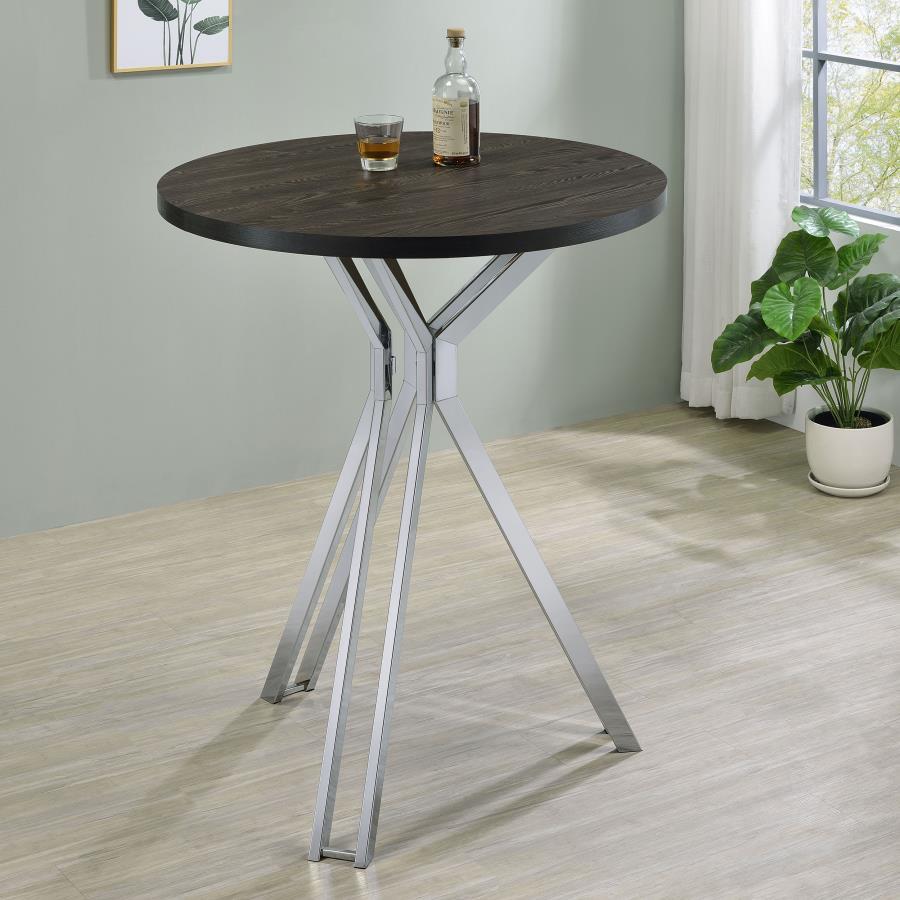 Coaster Fine Furniture Edgerton - Round Pub Height Bistro Bar Table - Dark Oak | Meri Furniture