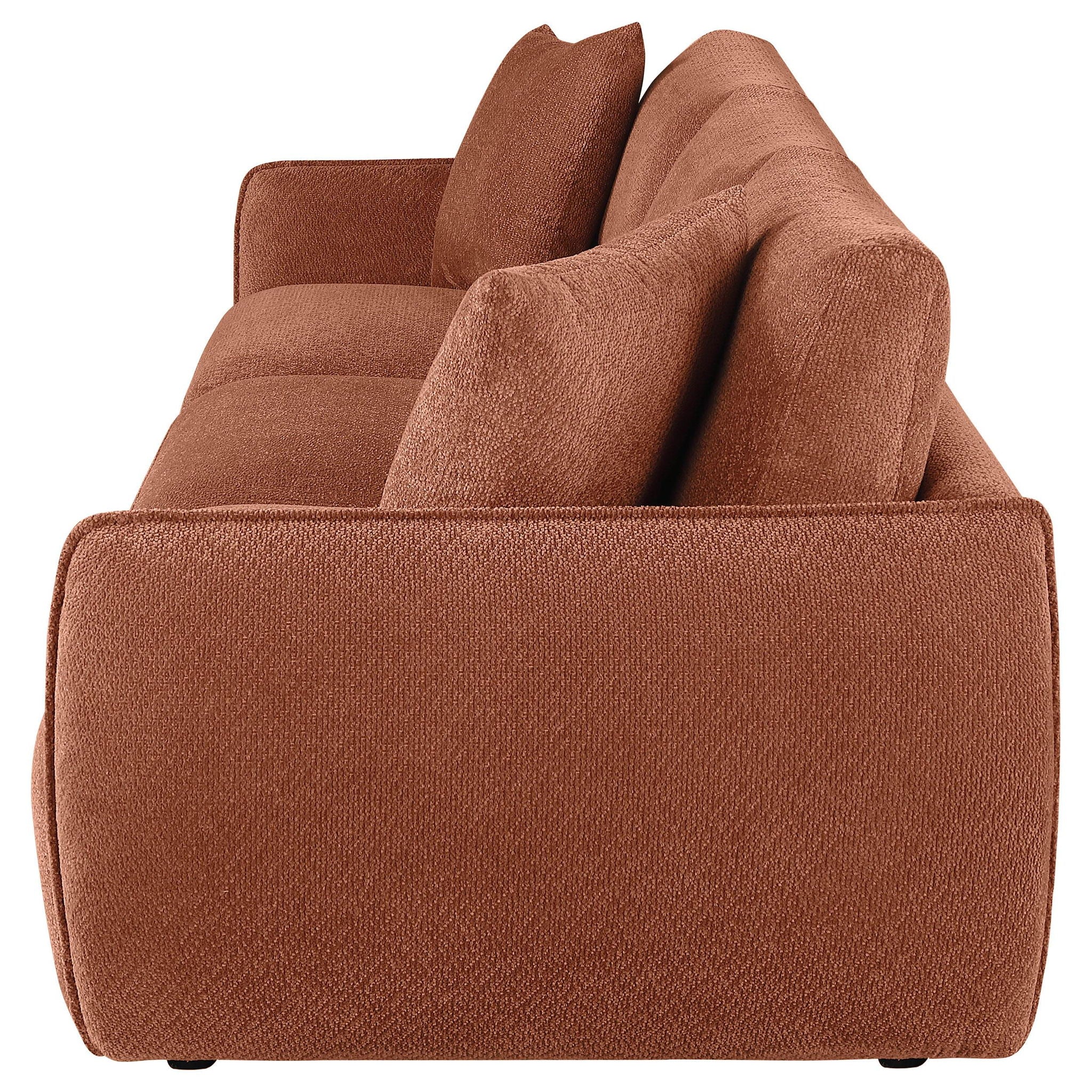 Elysia Chenille Upholstered Modular Lounge Sofa Coral