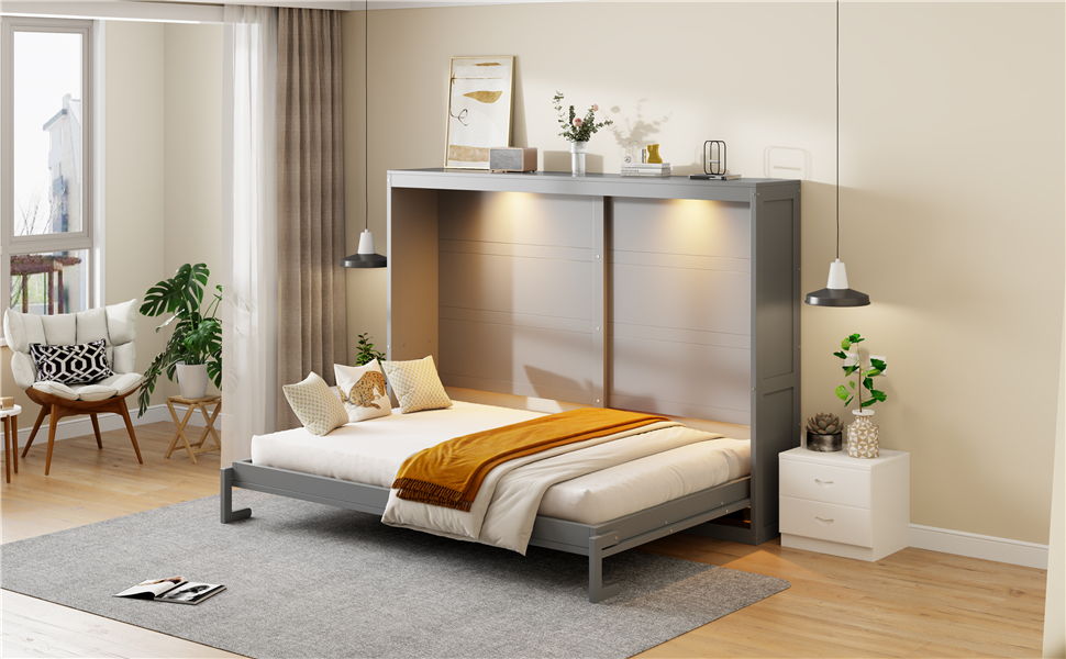Murphy Wall Bed Modern Design With LED Lights