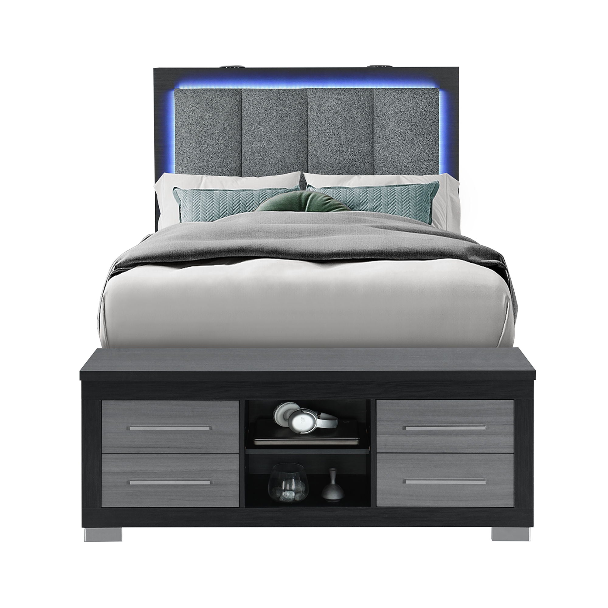 Messa - Bed With Storage Features And LED Lighting