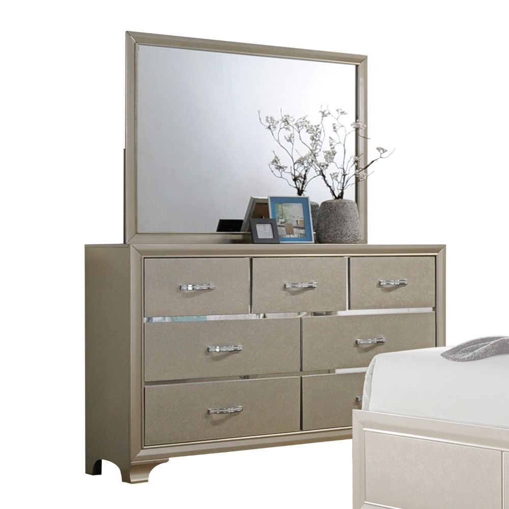ACME Carine - Mirror - Champagne | Meri Furniture