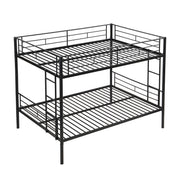 Modern Metal Bunk Bed, Full Over Full, No Box Spring Needed - Black