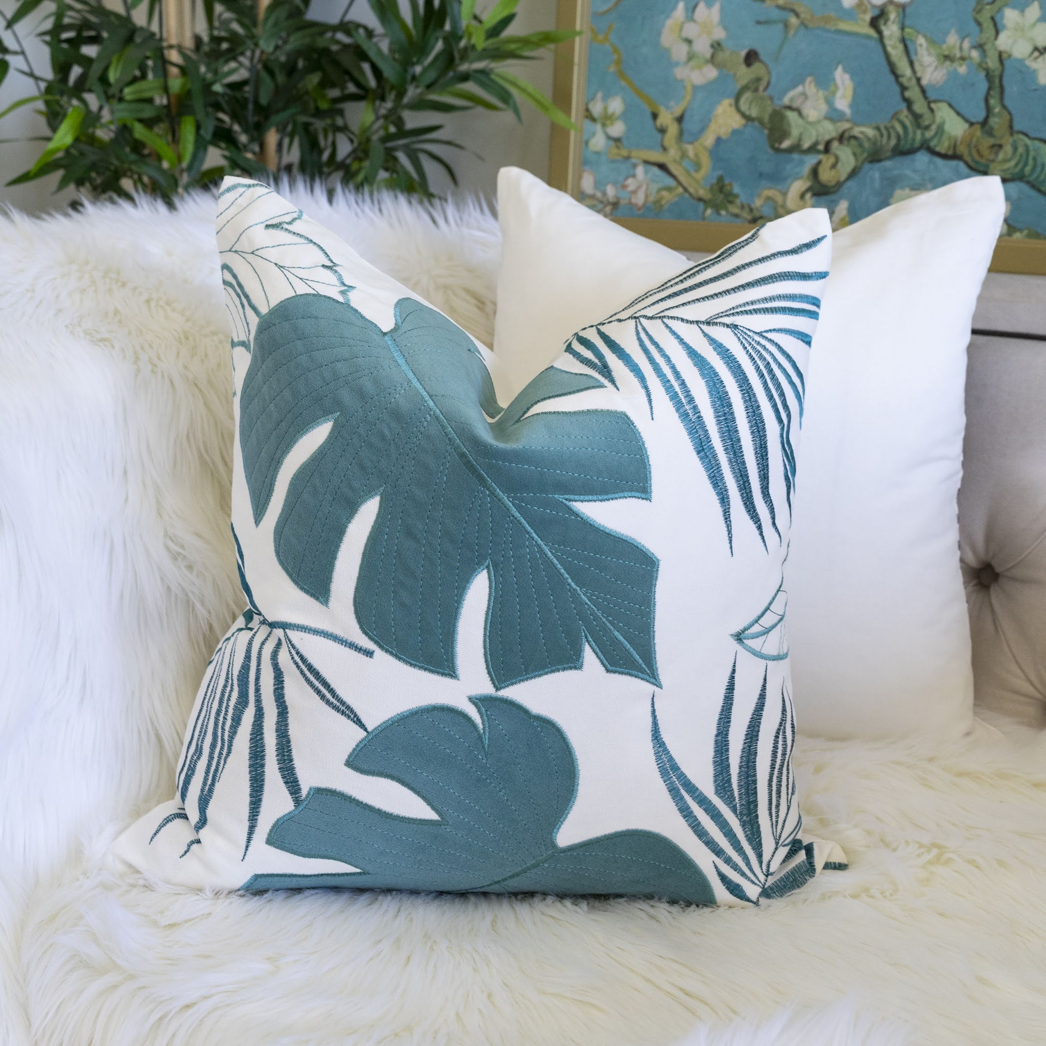 Autumn Vibes Leaf Accent Pillow