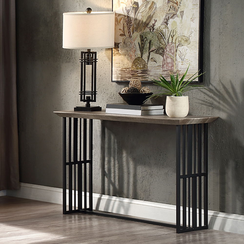 Zudora - Sofa Table - Antique Oak & Black